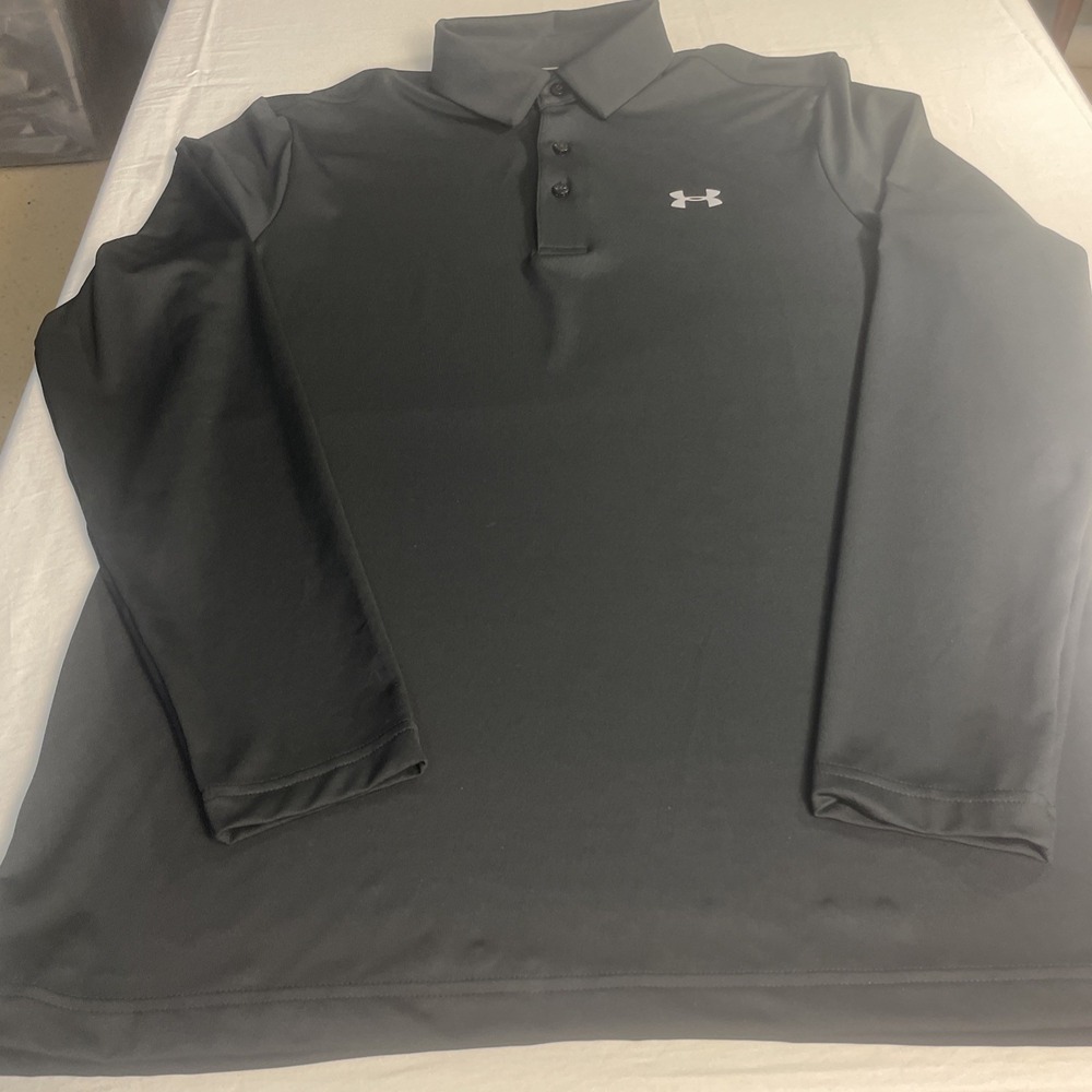 Men's Under Armour Long Sleeve Medium Black Polo
